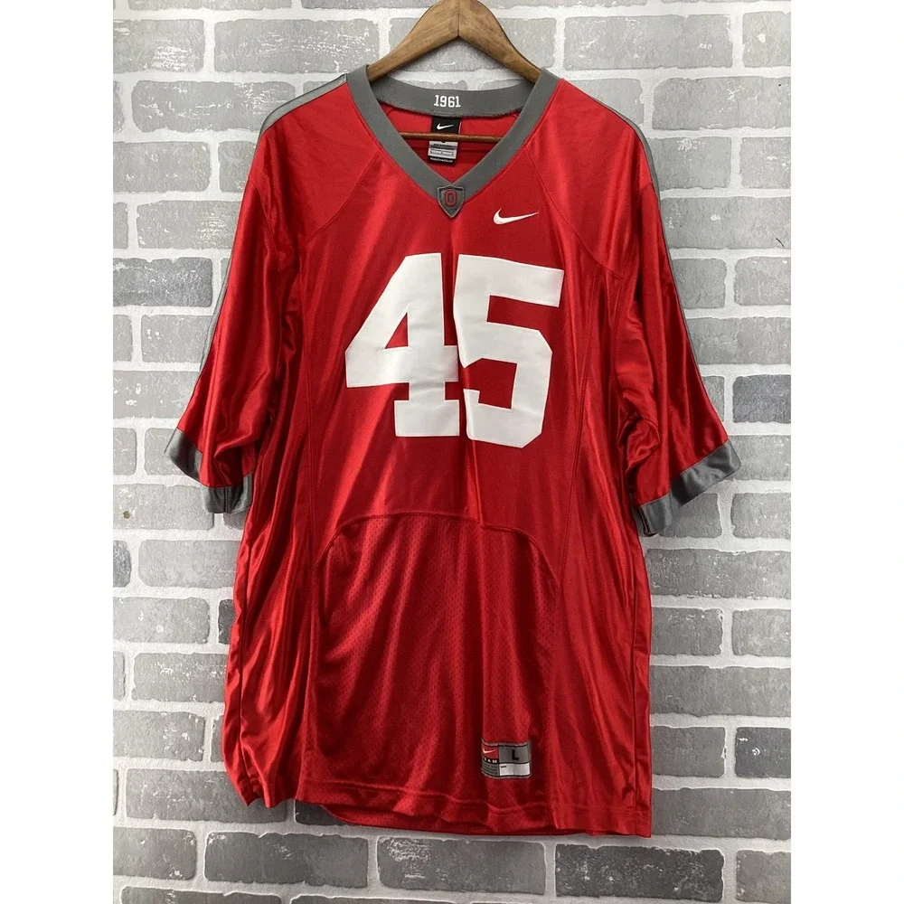 Nike Ohio State‎ Buckeyes #45 Football Jersey Mens Large Red Gray NCAA 1961